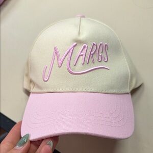 MARGS Embroidered Two-Tone Baseball Cap - Cream & Pink